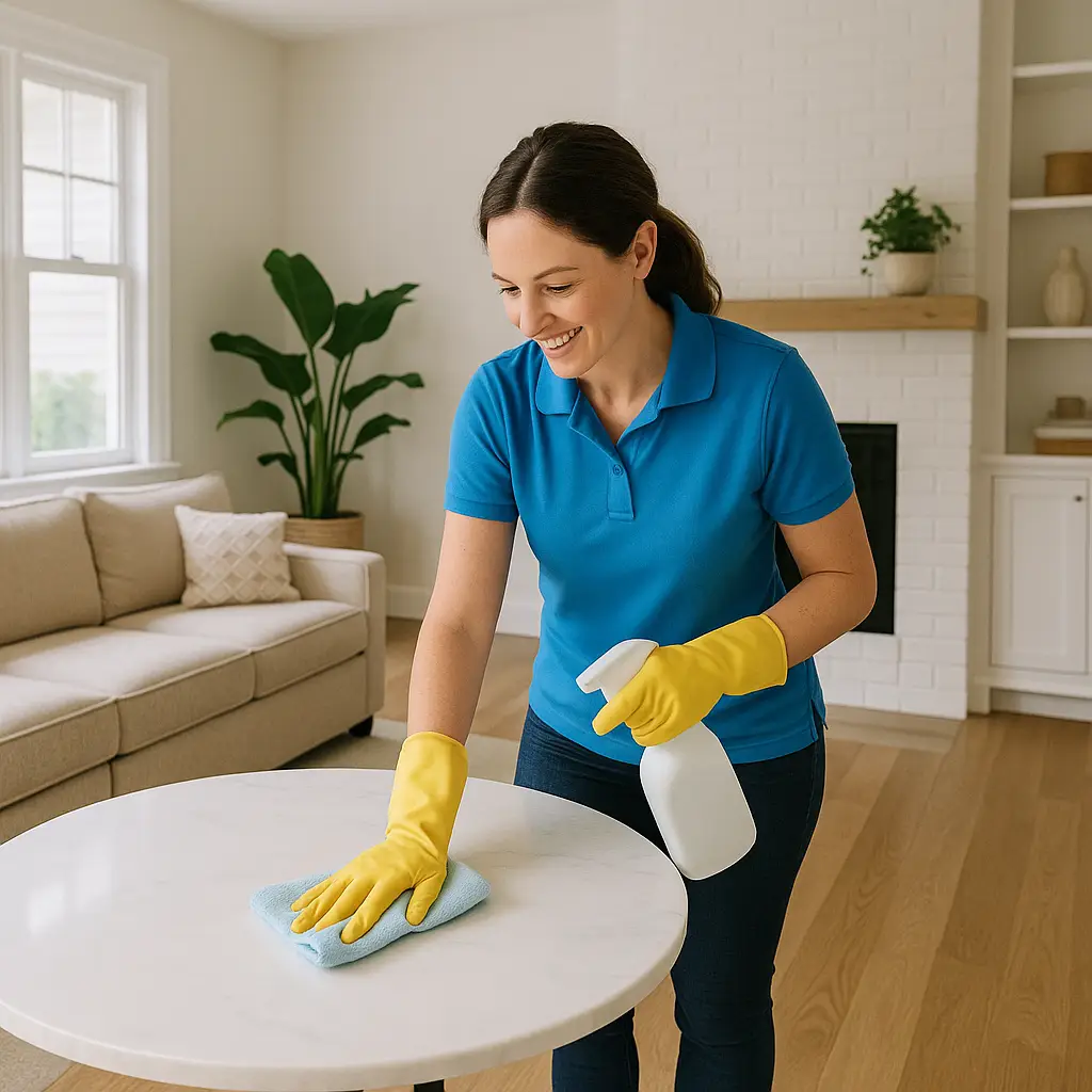 A cleaner working in a Cincinnati-area home